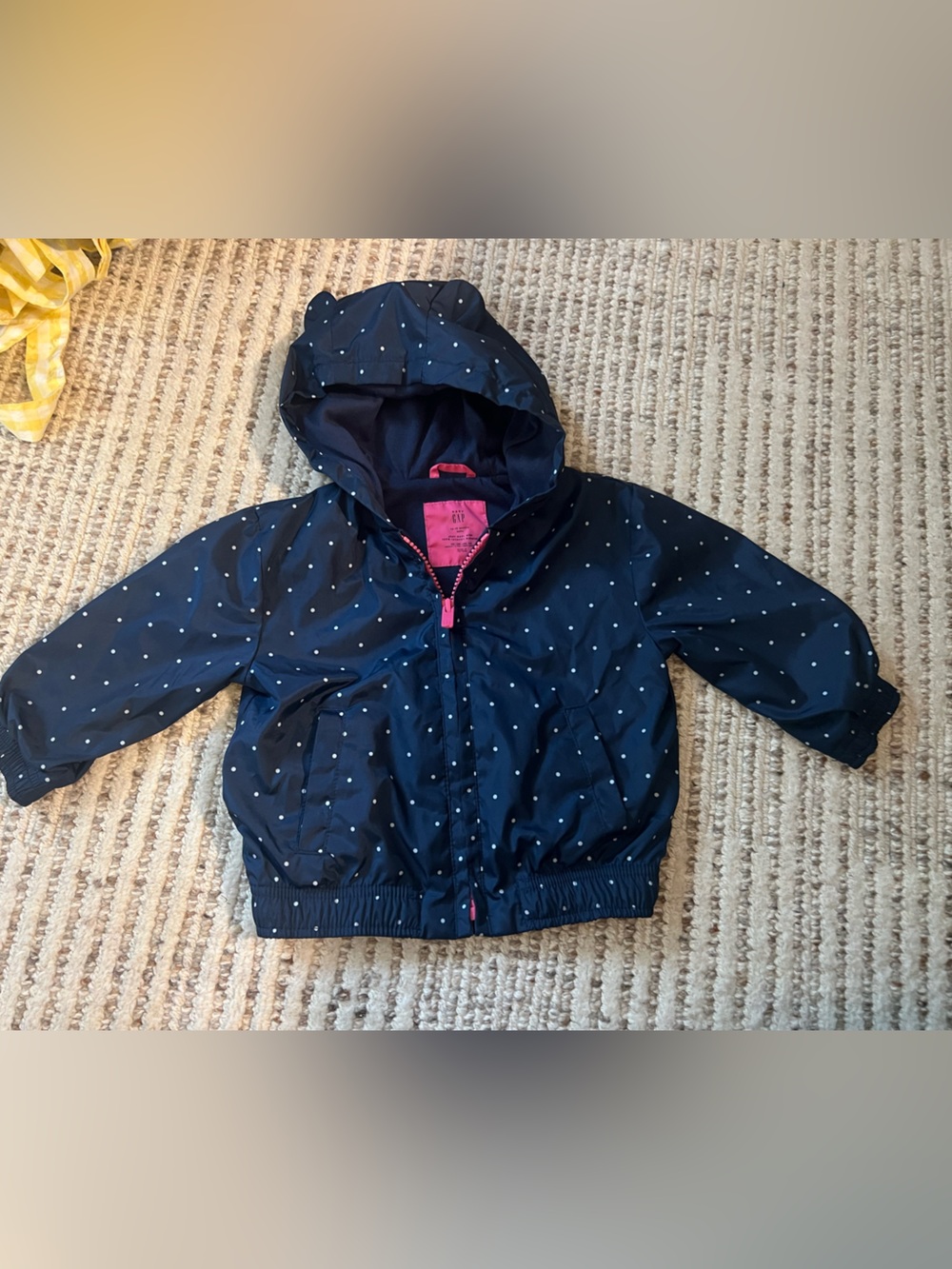 Baby Gap Navy Polka Dot Hooded Jacket